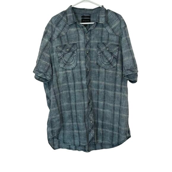 True Religion Other - True Religion Men’s Short Sleeve Western Shirt Size 3XL Slim Cotton